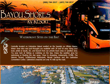 Tablet Screenshot of bayoushoresrvresort.com